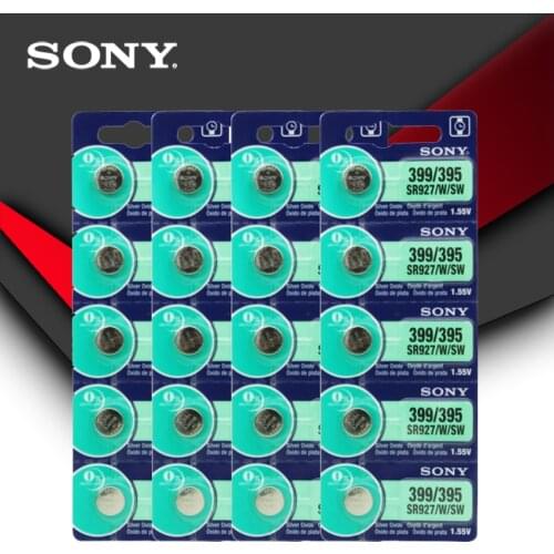 20pc Sony 100% Original 395 SR927SW 399 SR927W LR927 AG7 1.55V Watch Battery SR927SW 395 Button Coin Cell MADE IN JAPAN