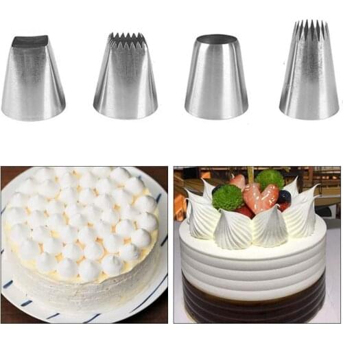4Pcs/lot Decorating Tip Set Square Metal Cream Tips Stainless Steel Icing Piping Nozzles Cake Decorating Tools Cupcake Pastry