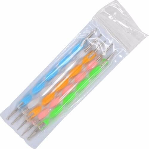 5Pcs/Set Double Head Nail Art Dotting Pen for Nails Gel Polish Builder DIY Design Manicure Painting Drawing Tool Kit NA025
