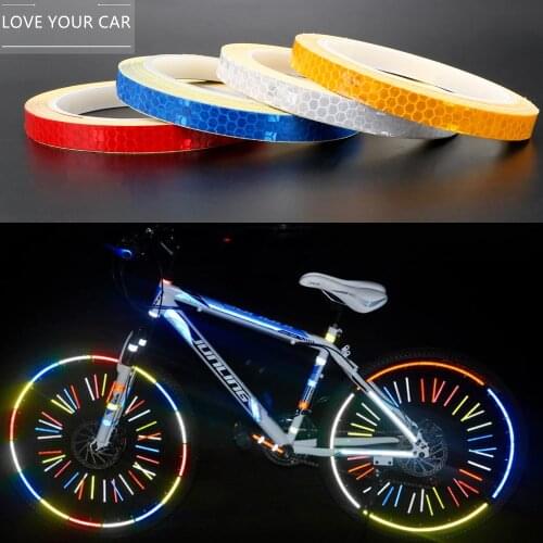 8m Tape Bike Reflective Stickers DIY Decoration Film Creative Bicycle Warning Strip Wrap Motorcycle Car Accessories Interior