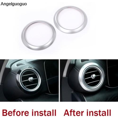 Angelguoguo For Mercedes Benz E Class W213 2016-2018 Chrome car Side Air Conditioning Vent outlet Ring Frame Cover Trim Parts