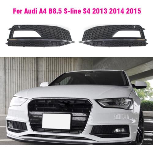 ABS Carbon Fiber Colour For Audi A4 B8.5 S-line S4 2013 2014 2015 Bumper Fog Light Lamp Cover Grille Grill
