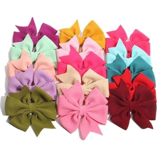 200Pcs 9CM 3.5" Seersucker Waffle Hair Bows For Hair Clips Baby Girls Hair Accessories Bow Knot Boutique Head Wear For Headbands