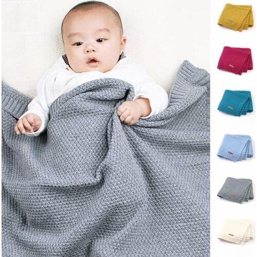 Kids Blanket Baby Stroller Blanket Simple Baby Blankets Knitted Newborn Swaddle Wrap Soft Toddler Sofa Crib Quilt