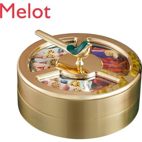 European Style Living Room Coffee Table Snack Dried Fruit Plate Modern Grid with Lid Nut Storage Box Fashion Creative Fruit Box