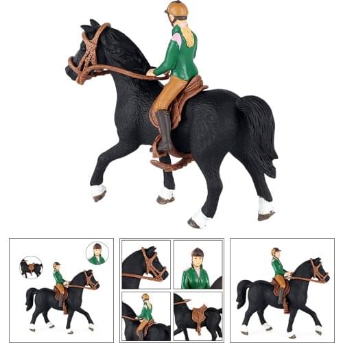 Handcrafted Farm Figures Painted Horse Figure Model Mini People Human Figurines Colletcion Toddlers Playset Toy