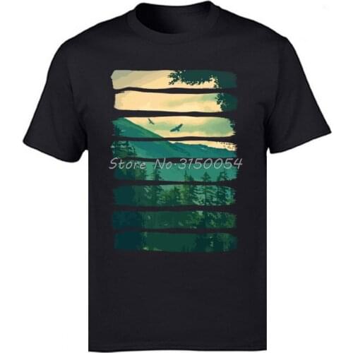 Natural Mountains Scenery Picture Tshirt Men Father Travel T Shirt Animal Birds Goose Picture Cotton T-Shirt Tees Harajuku