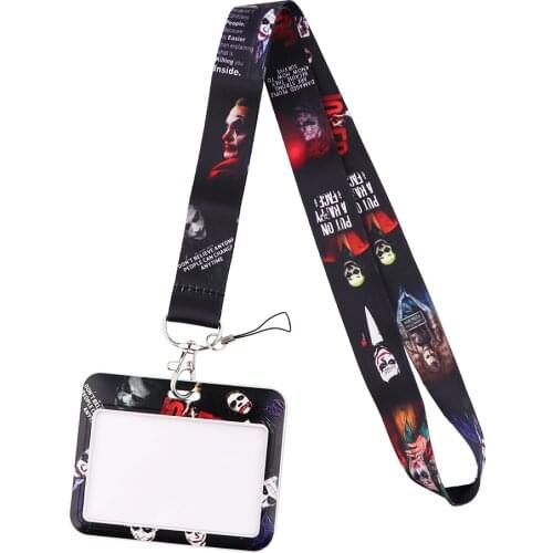 JF736 Clown Movie Cool Figure Lanyards ID Badge Holder Badge Passport Cell Phone Straps Badge Key Holder Keychain