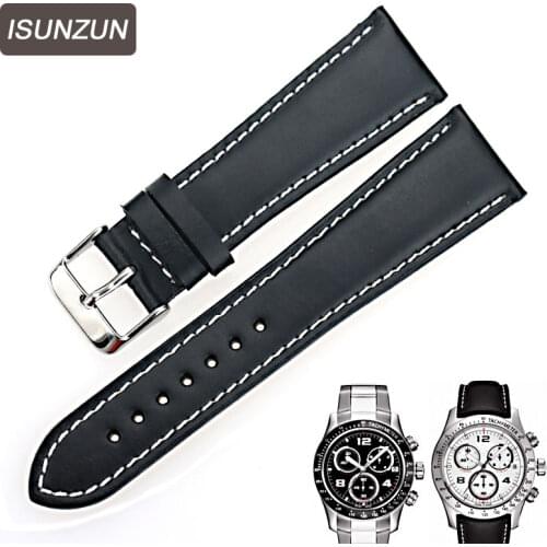 ISUNZUN Mens Watch Bands For Tissot 1853 T039 V8 Watch Straps 22 mm Business Man Bracelet Cow Leather Watchbands saati zegarki