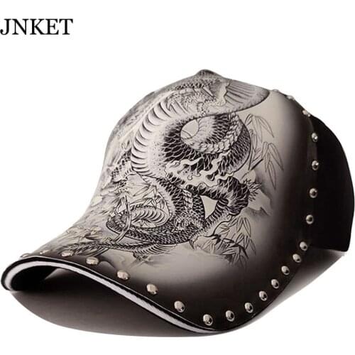 JNKET New Unisex Chinese Dragon Baseball Cap Rivet Hip Hop Caps Outdoor Sports Cap Snapbacks Hats Gorras Baseball Casquette