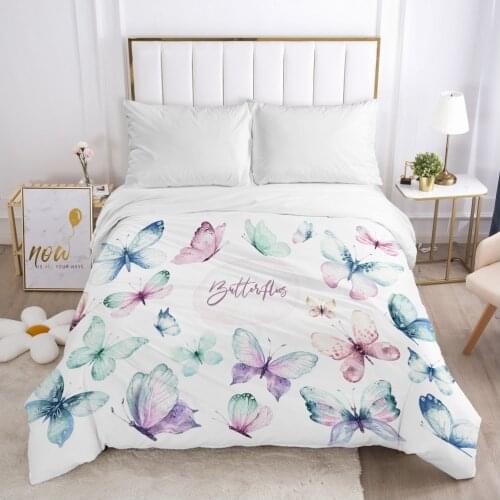 Butterfly Duvet cover Quilt/Blanket/Comfortable Case Double King Bedding 140x200 240x220 200x200 for Home white