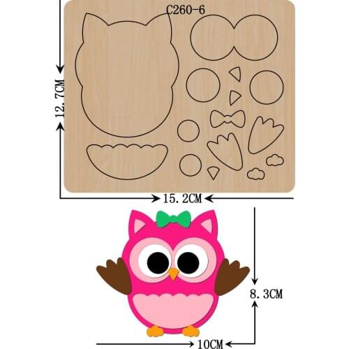 New Owl Wooden die Scrapbooking C-260-6 Cutting Dies for common die cutting machines on the market