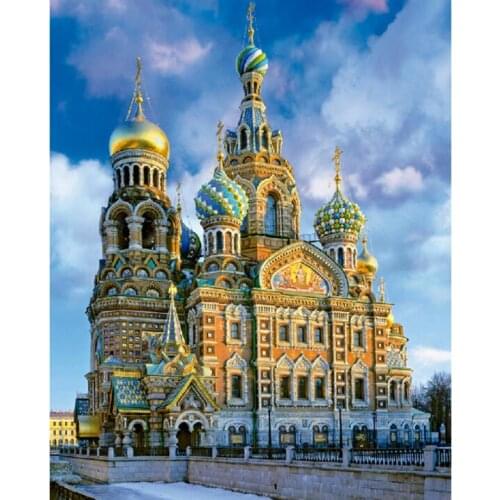 Full round diamond mosaic embroidery castle diy painting rhinestone wall sticker decor diamond drawing art needlework handcraft