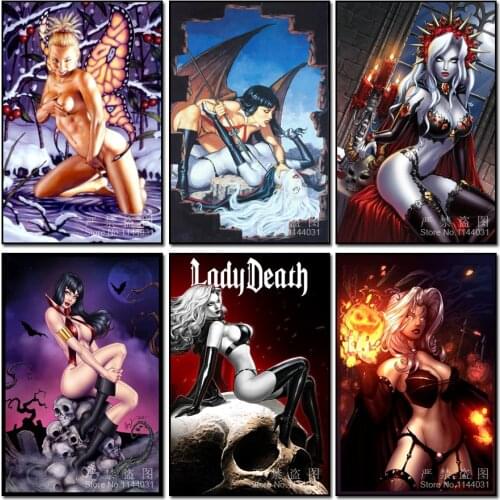 Full 5d Diamond embroidery Cartoon sexy Skull girl Diamond Painting Diamond Mosaic Crafts Gifts Diamond paintings rhinestones