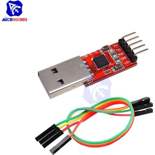 Diymore CP2102 USB to UART TTL Serial STC Programmable Module PL2303 Super Brush Line for Arduino with 4 Pin Dupont Jumper Wire