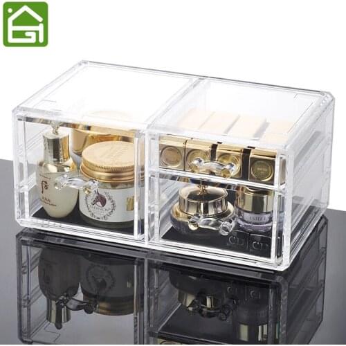 Clear Acrylic Makeup Organizer 3 Drawers Organizer Great for Lipstick Lip Gloss Nail Polish Brush and Jewelry