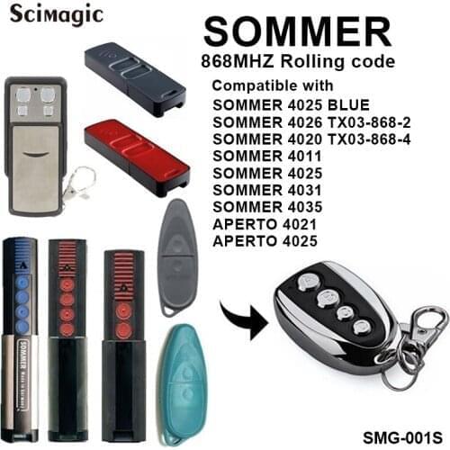 868mhz Garage Door Opener Gate control for SOMMER 4020 4025 4026 4031 4035 remote cntrol command keychain