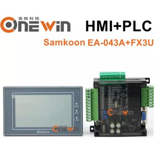 Samkoon EA-043A HMI touch screen 4.3 inch and FX3U series PLC industrial control board