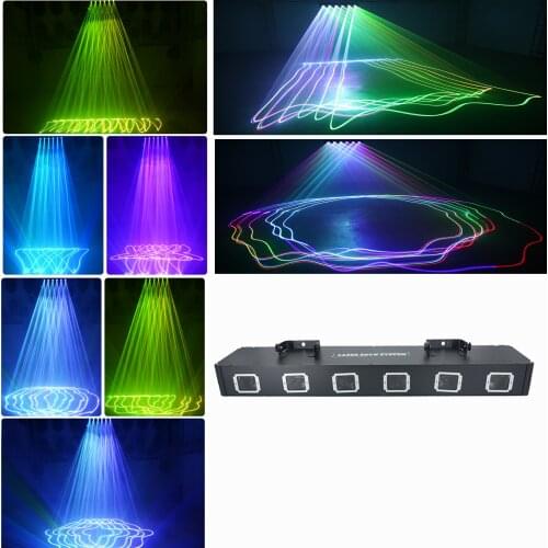 Stage lamp lighting six lens laser projector applies to DJ dance ballroom bar music party disco and other places
