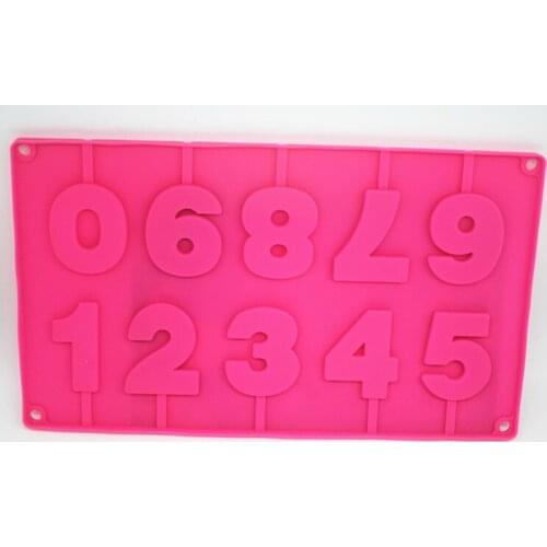 1-10 figures shape silicone lollipop mold handmade number mould