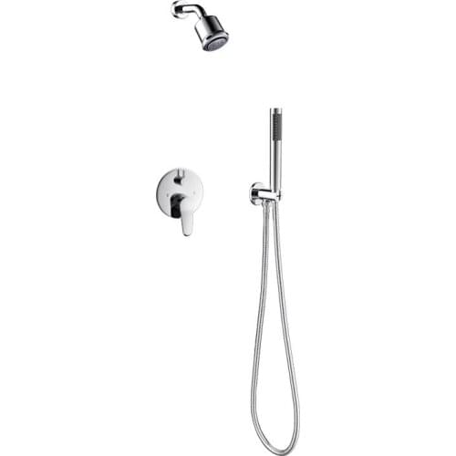 Five-function dark rain shower set into the wall-mounted pre-buried box mixing valve embedded shower shower set