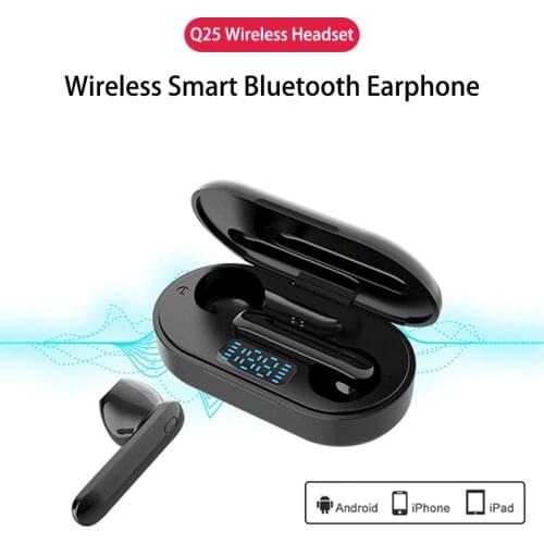 Stereo True Wireless Headphone Earbuds In Ear Handsfree Earphones Ear Buds For Mobile Phone Q25 TWS Bluetooth 5.0 Headphones