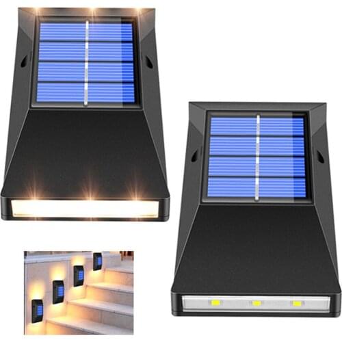 2pcs LED Solar Light Outdoor Waterproof Lighting Solar Powered Lamps Wall Lamps for Garden Decoration LED Street Lighting