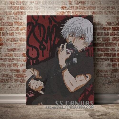 Tokyo Ghoul Ken Kaneki Anime Canvas Painting Decor Wall Art Pictures Bedroom Study Home Living Room Decoration Prints Poster