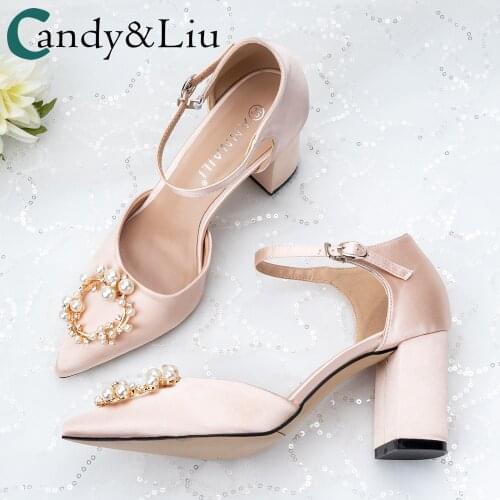 Wedding Shoes Female Crystal 2019 New Strap-on Bride Shoes Champagne Wedding Dress High-heeled Shoes for Pregnant Women