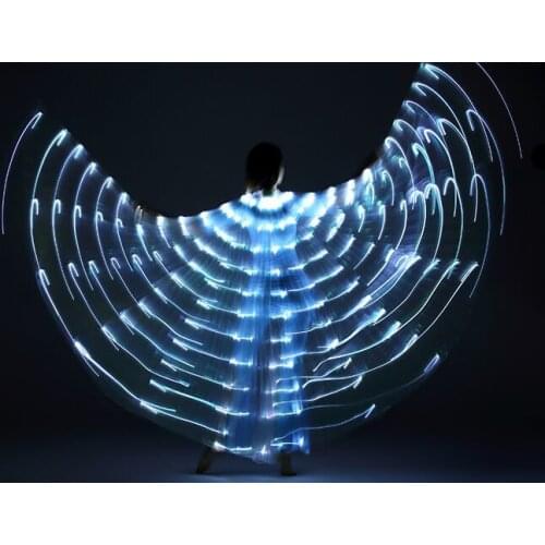 Womens Light Belly Dance LED ISIS Angel Wings Butterfly Dancer Costumes Oriental Bellydance Performance Dancing Accessory Lite
