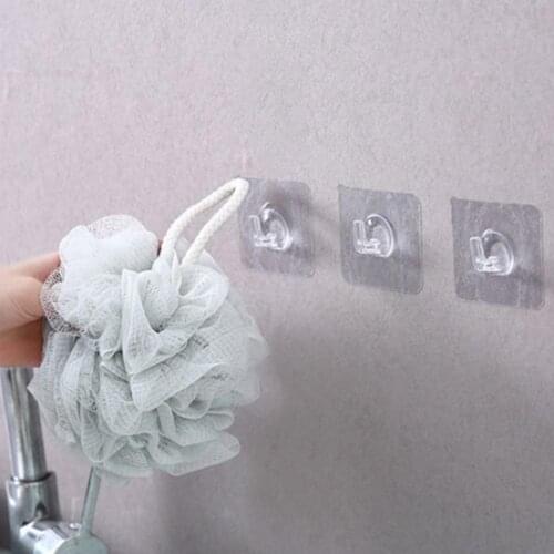 10Pcs Hooks Transparent Strong Self Adhesive Door Wall Hangers Hooks Suction Heavy Load Rack Cup Sucker for Kitchen Bathroom