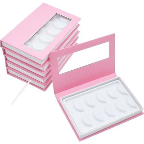 100/pack Wholesale 5pairs of 3D mink lashes packaging eyelash box private custom logo faux cils fake strip Makeup case Vendors