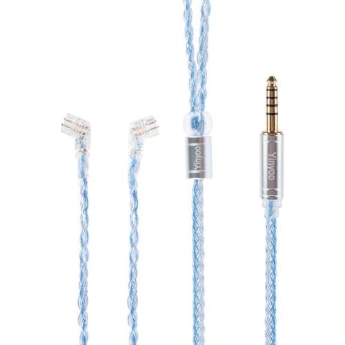 HIFIHEAR MMCX/2Pin/QDC 16 Core Braided Silver Plated Earphone Balanced Cable