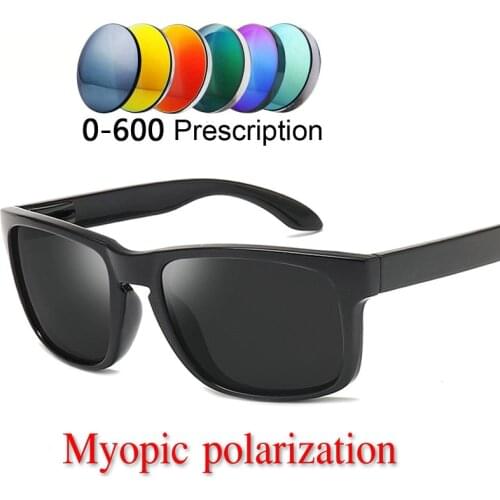 2019 Diopter Finished Myopia Polarized Sunglasses Men Women Nearsighted Glasses Fashion square mens driving goggles UV400 NX