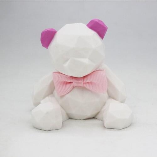 2D Geometrical Bear Mold Extrusion Stone Incense Gypsum Mould Car Vent Decoration Bear Mold C1242