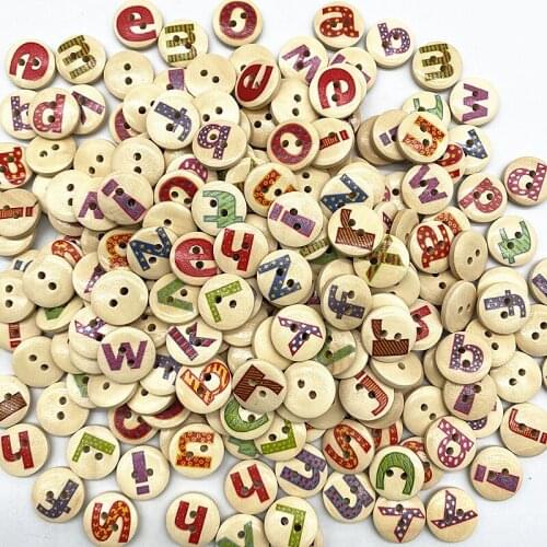 New 30pcs 15mm Woodiness Round Button Christmas Stripe Plaid Button Love Scrapbooking for Wedding Decor Sewing Accessories