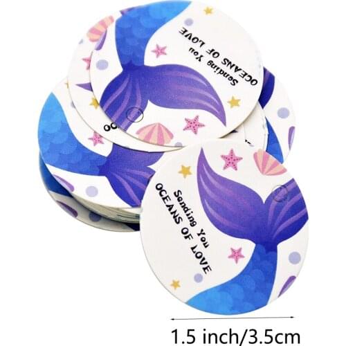 50pcs Thank You Kraft Gift Tag Unicorn Llama Mermaid Rose Design Wedding Party Paper Hang Tags Packaging Label Decorative Tags