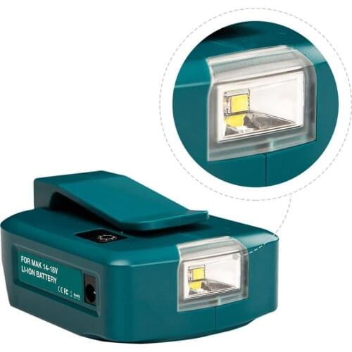 Adapter Portable LED Light Working Lamp USB Mobile Phone Charger DC 12V Output For Mukita 14.4V 18V Li-ion Battery BL1430 BL1830