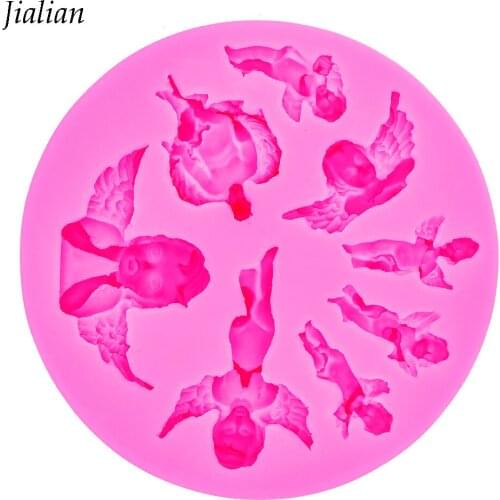 Angel baby shaped 3D Reverse sugar molding Food Grade silicone mould polymer clay molds chocolate cake decoration tools FT-0951