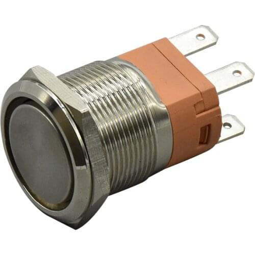 Large Current10A 20A 22mm 4pin Panel Hole Metal Push Button Switch Power Flat High Head Self Locking/ Reset soldering IP67 2NO