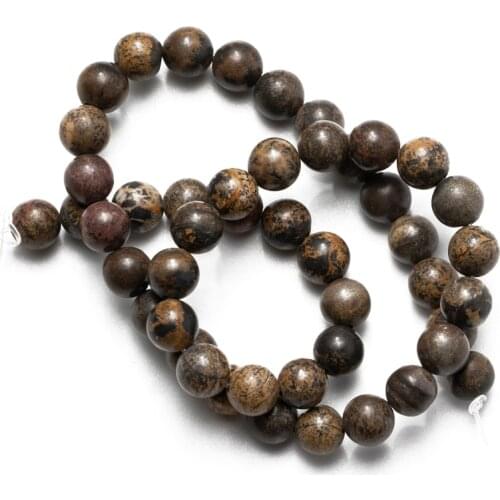 Wholesale Natural Stone Brown Artistic Jaspers Beads 4 6 8 10 12mm Loose Beads Needlework for Jewelry Making DIY Bracelet