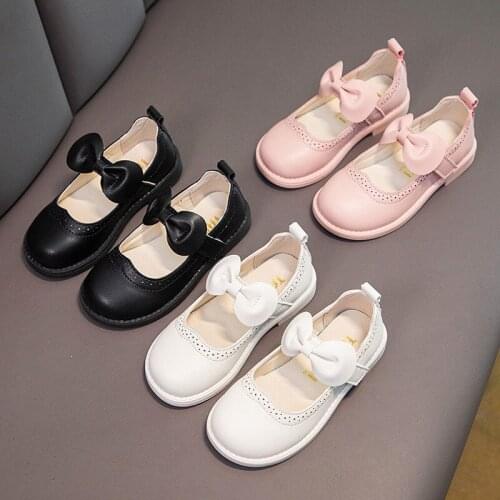 Spring bow fashion bow baby shoes girl beautiful shoes kids sneakers children leather shoes flat 1 3 5 7 9 10 years