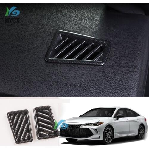 For Toyota avalon 2019 2020 ABS Carbon fiber 2PCS Carbon FiberStyle Air Conditioner Vent Trim Sticker 2Pcs