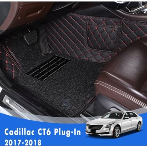 Double Layer Wire Loop Carpets Car Floor Mats For Cadillac CT6 Plug-In 2018 2017 decoration Styling Anti-Dirty Waterproof