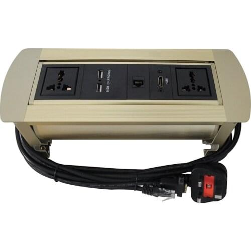 Hot!Golden Manual flipping furniture power outlet with Universal power and USB Charger