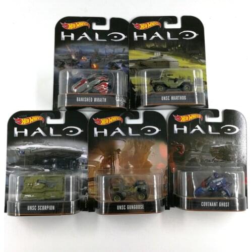 Hot Wheels Car Halo Wars Classic Movie UNSC SCORPION WARTHOG GUNGOOSE Metal Diecast Model Car Kids Toys