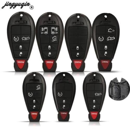 Jingyuqin 3 Buttons Remote Case Smart Key Shell For Chrysler 300 Town & Country Dodge Challenger Charger Durango Journey