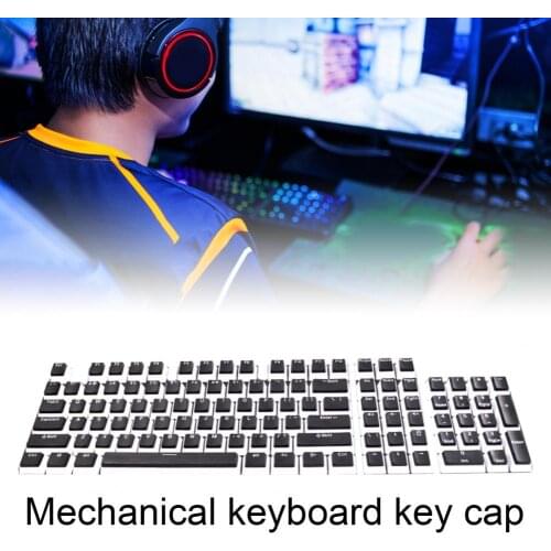 104Pcs/Set Key Caps Dual Colors Universal PBT Wear-resistant Mechanical Keyboard Keycaps for Computer