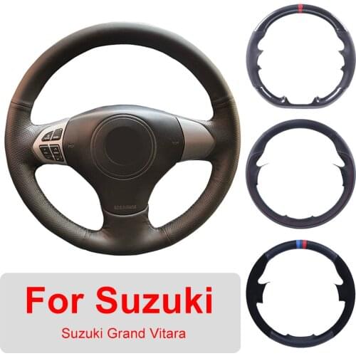 DIY Leather Hand Sewing Car Steering Wheel Cover For Suzuki Grand Vitara 2007-2013 Auto Interior Customized Steering Wheel Wrap