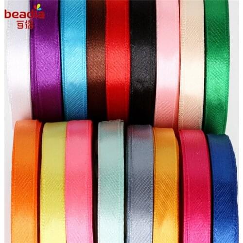 Width 10mm 25 Yards Single Satin Ribbon DIY Craft Decor Wedding Festival Party Decoration Gift Wrapping Scrapbooking Supplies